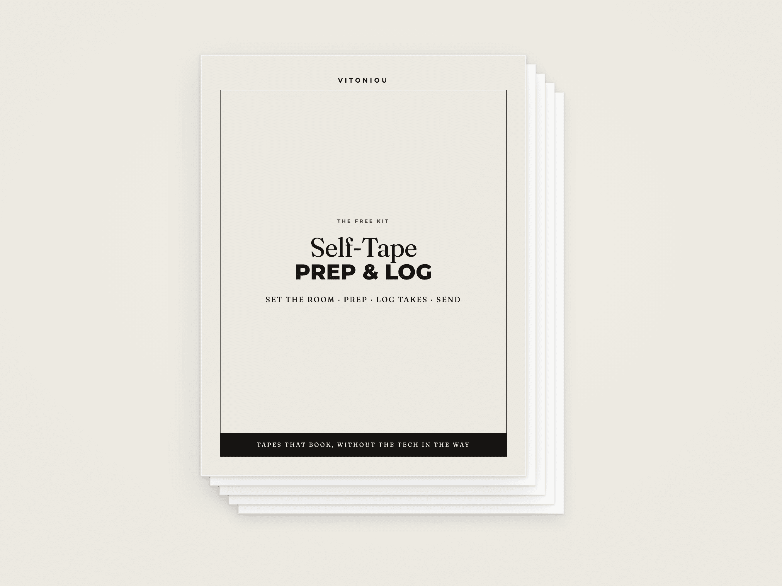 The five printable tools in the free Actor's Toolkit, stacked